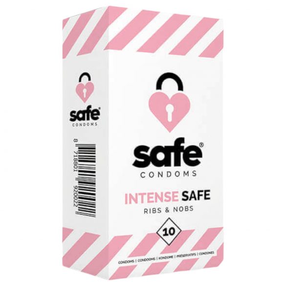 SAFE Intense Safe - prezerwatywy prążkowane i punktowane (10 szt.)