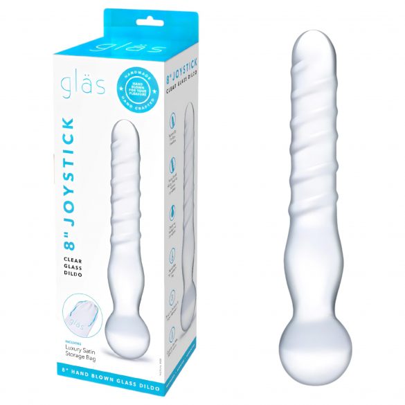 GLAS - szklane dildo z podwójnym końcem (półprzezroczyste) 