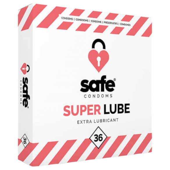 SAFE Super Lube - ekstra płaskie prezerwatywy (36 sztuk) 