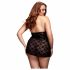 BACI Plus Size - koronkowa koszulka z ramiączkiem na szyję - czarna (XL-XXL) 