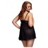 BACI Plus Size - otwarta, kropkowana babydoll - czarna (XL-XXL)