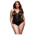 / BACI Plus Size - przezroczyste body z wiązaniem na szyi - czarne (XL-XXL)