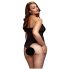 / BACI Plus Size - przezroczyste body z wiązaniem na szyi - czarne (XL-XXL)