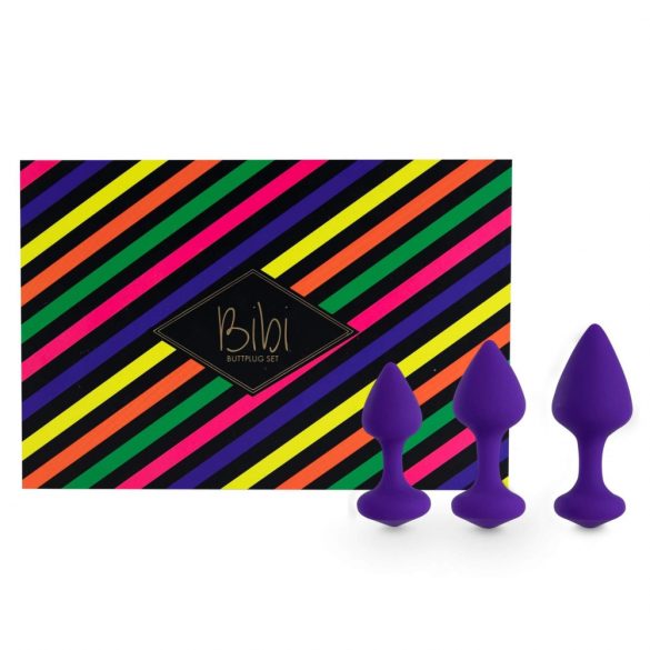 FEELZTOYS Bibi - zestaw dildo analnych - fioletowy (3 szt.) 