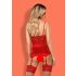 Obsessive Lovica - koronkowy top z pasem i stringi (czerwone) - L/XL