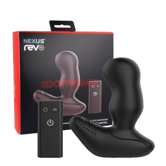 Nexus Revo Extreme - ładowalny, sterowany radiowo, obrotowy wibrator prostaty (czarny)