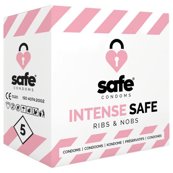 SAFE Intense - karbowana i punktowa prezerwatywa (5 szt.)