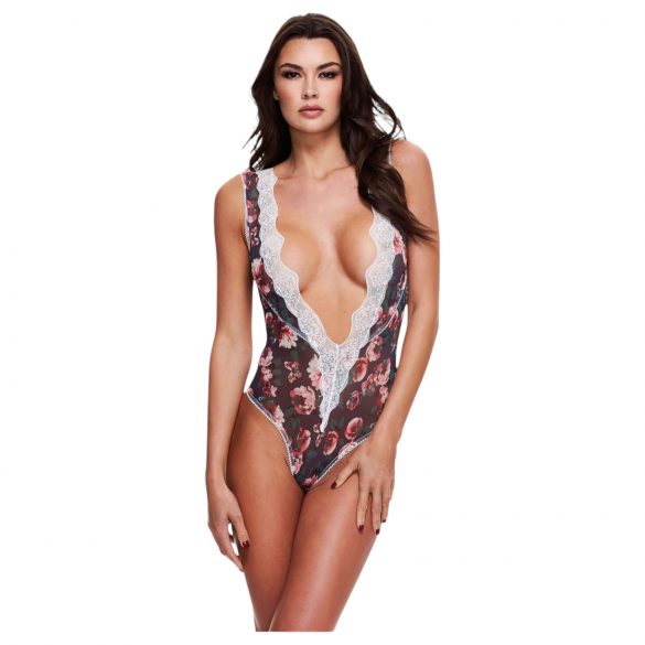 Baci - koronkowe body w kwiatowe wzory - M/L